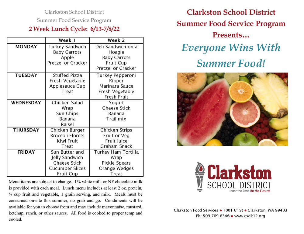 Clarkston School District Summer Food Program