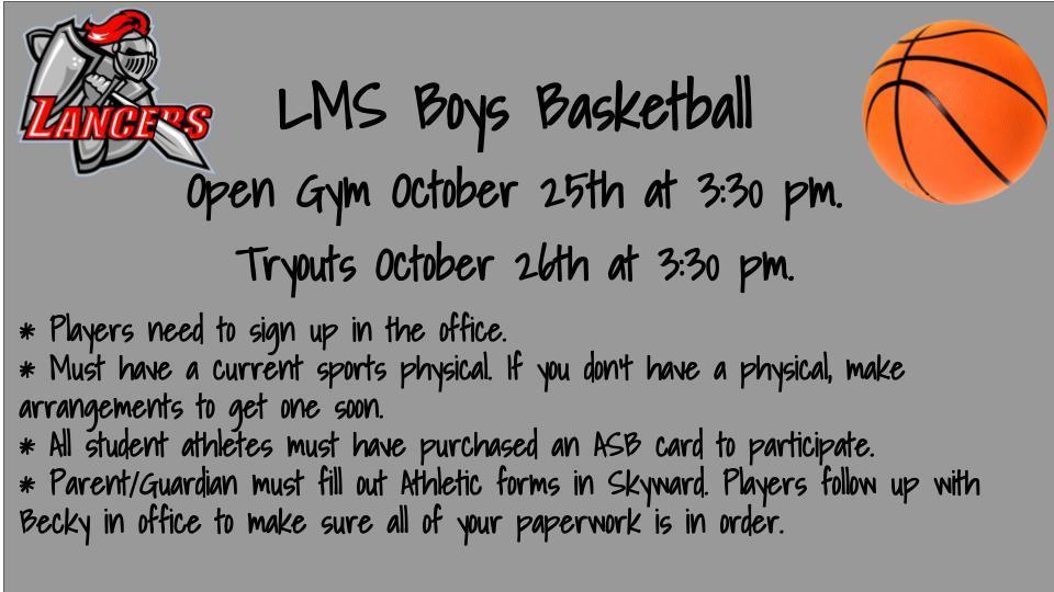 Boys Basketball Signup/Tryouts