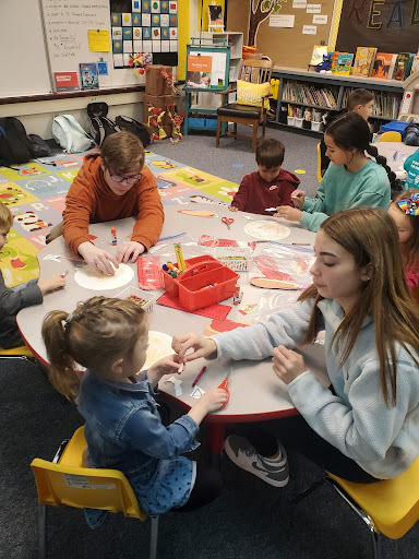 LMS students working with Parkway PreK students.